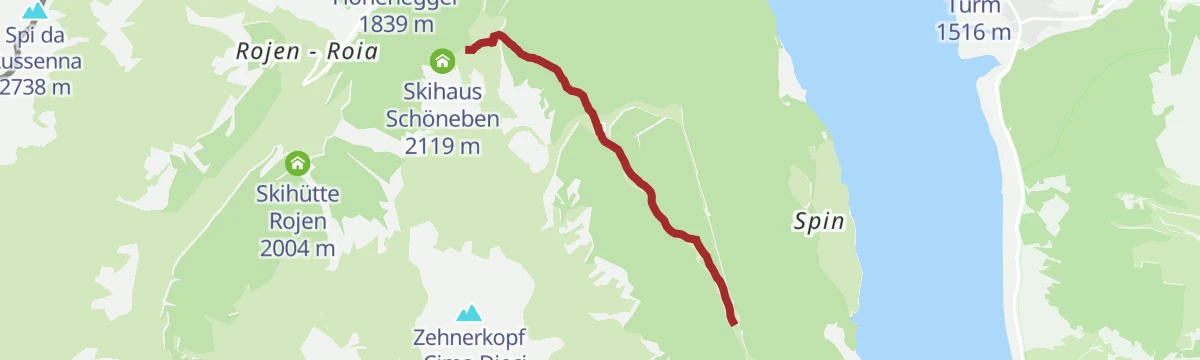 Route map: Trail Alto di Spin